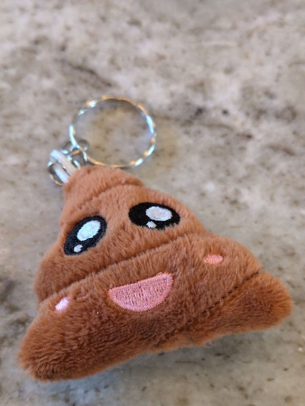 Plush Brown Poop Emoji Key & Card Holder Keychain